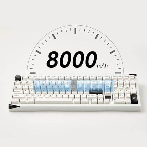 Akko Mineral 02 QMK/VIA لوحة مفاتيح ميكانيكية من الألومنيوم ثلاثية الأوضاع RGB قابلة للتبديل السريع، لوحة مفاتيح لاسلكية للألعاب، أسود على أبيض، مفتاح مرآة مُجهز مسبقًا in Kuwait