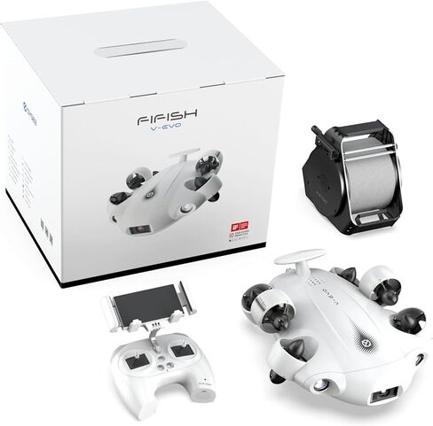 QYsea Fifish V-EVO Standard ROV Kit w/Removable SD Card Omni View 4K 60FPS Underwater Drone (No Arm) in Saudi Arabia