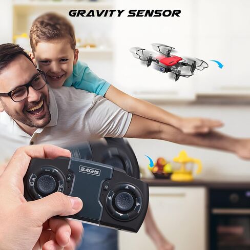 SIMREX Mini Drone with 720P Camera for Kids & Beginners - Foldable RC Quadcopter, Optical Flow Positioning, Altitude Hold, 3D Flip, 2 Batteries 20Min Flight, Safe & Easy Indoor Outdoor Flying Toy Gift, Red in Saudi Arabia