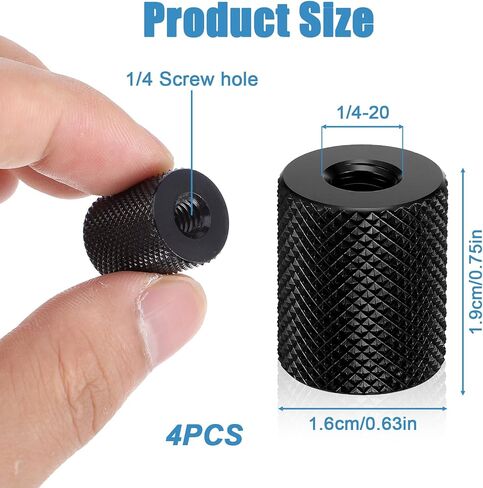 4Pcs 1/4" to 1/4" Threaded Tripod Adapter Nut - 1/4 Camera Screw Converter in Saudi Arabia
