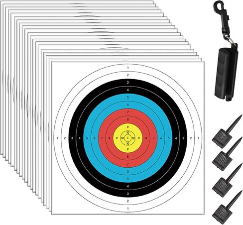 S F 20/30/50pc Archery Target Set, Arrow Puller, Bow Target for Hunting & Practice (16x16/23.6x23.6in Paper) in Saudi Arabia