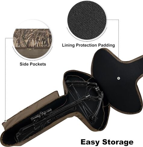 MYDAYS Soft Crossbow Case,Gear for Turkey Season, Camo Padded Tactical Archery Bow Carrier Quiver Bag with Backpack Straps for Outdoor Hunting in Kuwait