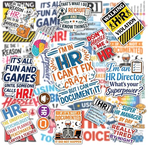 20PCS HR Stickers – Funny Human Resources Office Humor Vinyl Waterproof Stickers for Managers, Recruiters, Laptop, Water Bottle in Saudi Arabia