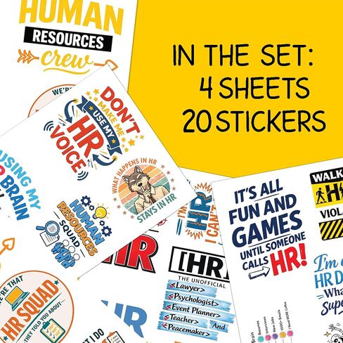20PCS HR Stickers – Funny Human Resources Office Humor Vinyl Waterproof Stickers for Managers, Recruiters, Laptop, Water Bottle in Saudi Arabia
