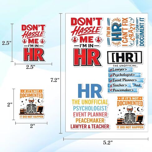 20PCS HR Stickers – Funny Human Resources Office Humor Vinyl Waterproof Stickers for Managers, Recruiters, Laptop, Water Bottle in Saudi Arabia