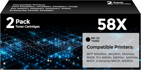 58X CF258X Toner Cartridge (2X 10,000 Pages) Compatible with HP 58X 58A in Saudi Arabia