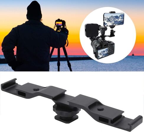 Cold Shoe Extension Mount Bar, Aluminum Alloy Bracket Multi Functional Camera Flash Microphone Accessory Compact Design Professional Photography Equipment in Kuwait