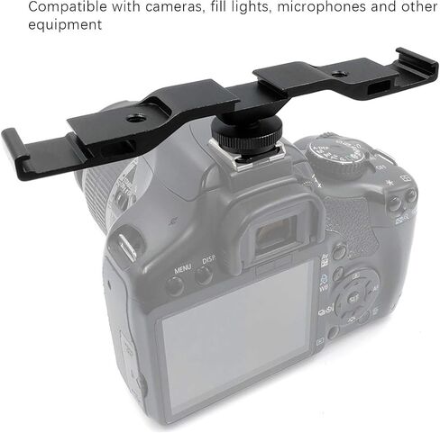 Cold Shoe Extension Mount Bar, Aluminum Alloy Bracket Multi Functional Camera Flash Microphone Accessory Compact Design Professional Photography Equipment in Kuwait