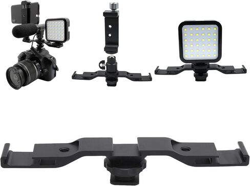 Cold Shoe Extension Mount Bar, Aluminum Alloy Bracket Multi Functional Camera Flash Microphone Accessory Compact Design Professional Photography Equipment in Kuwait