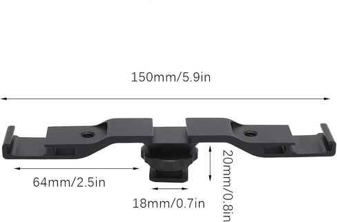 Cold Shoe Extension Mount Bar, Aluminum Alloy Bracket Multi Functional Camera Flash Microphone Accessory Compact Design Professional Photography Equipment in Kuwait