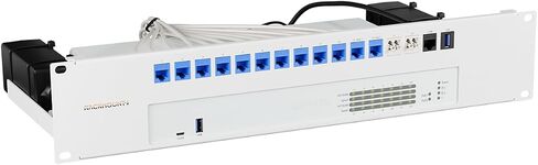 طقم حامل حامل IT RM-SR-T16 لجدران الحماية Sophos XGS 2100 وXGS 2300 وXGS 3100 وXGS 3300 وXGS 4300 وXGS 4500 - 2U، منافذ أمامية، إشارة فولاذية بيضاء (RM-SR-T16) in Kuwait