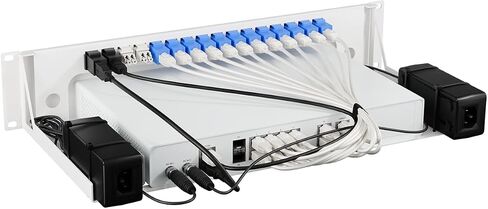 طقم حامل حامل IT RM-SR-T16 لجدران الحماية Sophos XGS 2100 وXGS 2300 وXGS 3100 وXGS 3300 وXGS 4300 وXGS 4500 - 2U، منافذ أمامية، إشارة فولاذية بيضاء (RM-SR-T16) in Kuwait