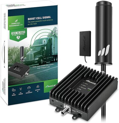 SureCall Fusion2Go OTR Cell Phone Signal Booster for Trucks, Work Vans, Fleets, Boosts 5G/4G LTE, Verizon AT&T Sprint T-Mobile, Large Vehicle RV Trailer, Multi-User, FCC Approved, USA Company in Saudi Arabia