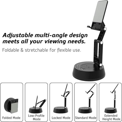 Cell Phone Stand with Wireless Bluetooth Speaker,Adjustable Height and Angle Phone Stand for Desk, HD Stereo Sound & Anti-Slip Base Phone Holder Speaker Compatible with iPhone,Gifts for Men Women in Saudi Arabia