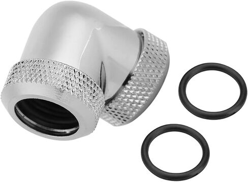 Jiawu 14mm OD Twist 90 Degree Elbow Water Cooling Fitting, Black (Silver) in Kuwait