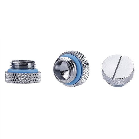 3 Pack G1/4 2 Word Thread Plug, Thin Water Stop Plug Fitting with Silicone Ring for Computer Water Cooling System, Durable Brass Copper Material in Saudi Arabia