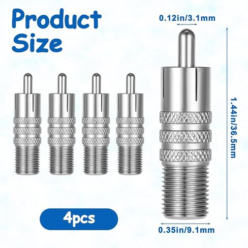 F-Type Female to RCA-Connector Male Coax 4-Pack Universal for Audio in Saudi Arabia