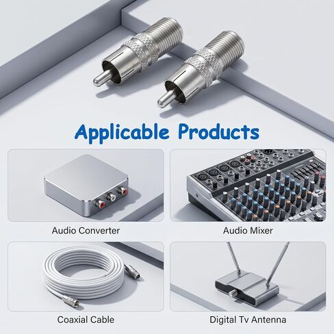 F-Type Female to RCA-Connector Male Coax 4-Pack Universal for Audio in Saudi Arabia
