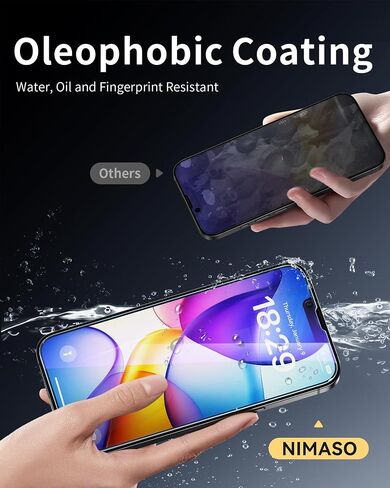 واقي شاشة NIMASO لهاتف iPhone 17e/16e/13 Pro/13/14، قطعتان من واقي الشاشة الزجاجي المقوى المقاوم للضوء الأزرق لهاتف iPhone 17e، إزالة الغبار تلقائيًا، تركيب فوري (6.1 بوصة) in Kuwait