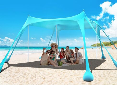 Osoeri Beach Tent, 10x10FT Camping Sun Shelter UPF50+ with 8 Sandbags in Saudi Arabia