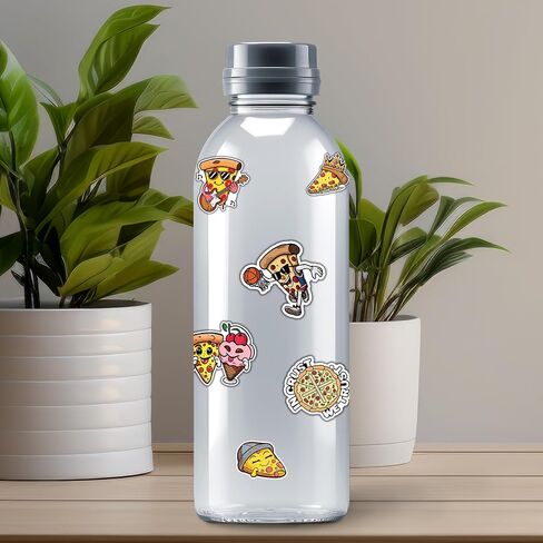 Pizza Stickers 50 Pieces Food Vinyl Waterproof Decal for Laptop Water Bottle Phone Car Window Bike Motorcycle Stakeboard Scrapbook Sticker Gifts for Kid Teen Adult in Saudi Arabia