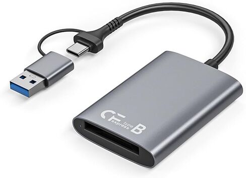 CFexpress Type B Card Reader with USB 3.2 (Gen 2) 10Gbps, Aluminum Shell, USB C and USB A 2-in-1, Compatible with Smartphones/Tablets/Laptops/Desktop PC in Saudi Arabia