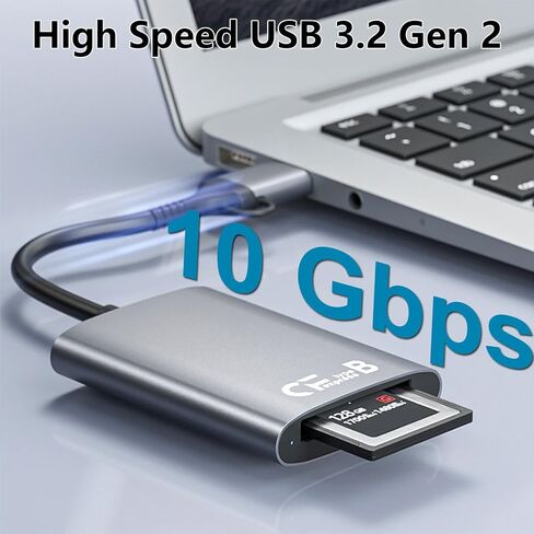 CFexpress Type B Card Reader with USB 3.2 (Gen 2) 10Gbps, Aluminum Shell, USB C and USB A 2-in-1, Compatible with Smartphones/Tablets/Laptops/Desktop PC in Saudi Arabia