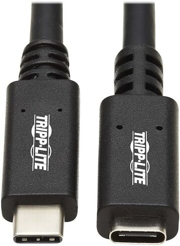Tripp Lite USB-C Cable (M / F) ، USB 3.2 Gen 1 ، Thunderbolt 3 ، Black ، 5 GBPS ، 60W شحن توصيل الطاقة ، 20 فولت 3 أمبير ، 6 أقدام / 1.8 متر ، (U421-006) in Kuwait
