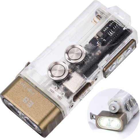 RovyVon Angel Eyes E8 Keychain Flashlight، 700 لومن، متوافق مع بطارية AAA، مصباح يدوي USB C قابل لإعادة الشحن EDC (365 نانومتر ضوء أسود/أحمر/أبيض) in Saudi Arabia