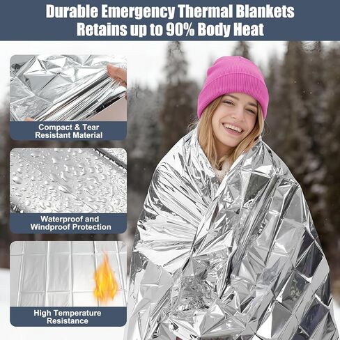 Shyyween 300 Pcs Homeless Care Package Supplies Bulk Winter Emergency Blankets Beanies Hat Gloves Scarves Socks Bags for Men Women (6 Colors A) in Saudi Arabia