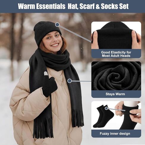 Shyyween 300 Pcs Homeless Care Package Supplies Bulk Winter Emergency Blankets Beanies Hat Gloves Scarves Socks Bags for Men Women (6 Colors A) in Saudi Arabia