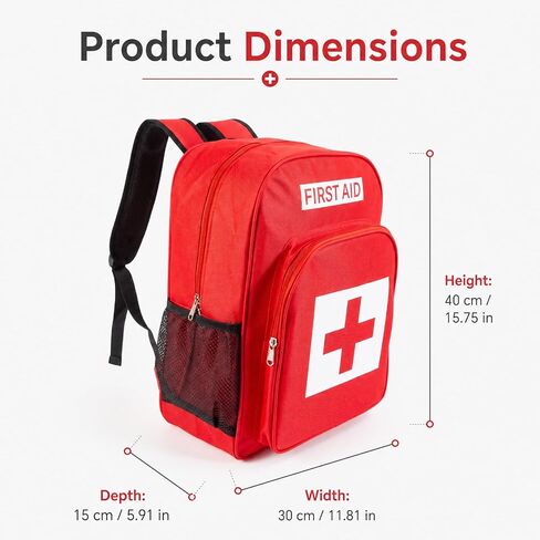 First Aid Bag Empty,First Aid Backpack,Multi-Pockets Medical Bag for Travel in Saudi Arabia