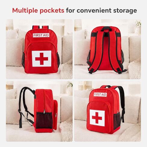 First Aid Bag Empty,First Aid Backpack,Multi-Pockets Medical Bag for Travel in Saudi Arabia