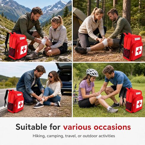 First Aid Bag Empty,First Aid Backpack,Multi-Pockets Medical Bag for Travel in Saudi Arabia