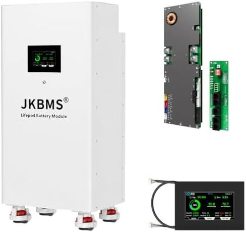 مجموعة بطارية JKBMS 51.2V LiFePO4 مع عاكس 200A BMS وشاشة LCD 4.3 in Kuwait