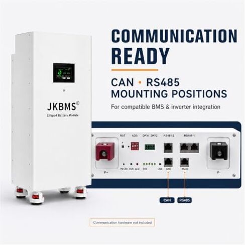 مجموعة بطارية JKBMS 51.2V LiFePO4 مع عاكس 200A BMS وشاشة LCD 4.3 in Kuwait