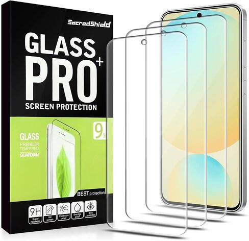 [3-Pack] Screen Protector for Samsung Galaxy S24 FE 5G Tempered Glass, 9H Hardness, Bubble Free, Easy to Install in Saudi Arabia