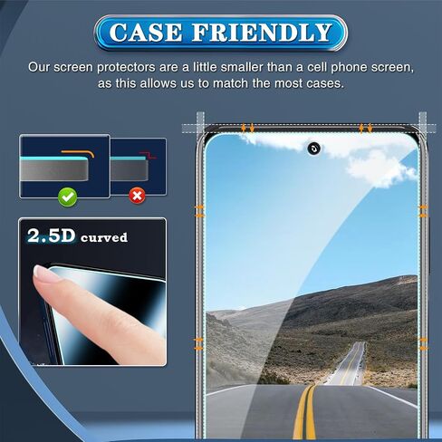[3-Pack] Screen Protector for Samsung Galaxy S24 FE 5G Tempered Glass, 9H Hardness, Bubble Free, Easy to Install in Saudi Arabia