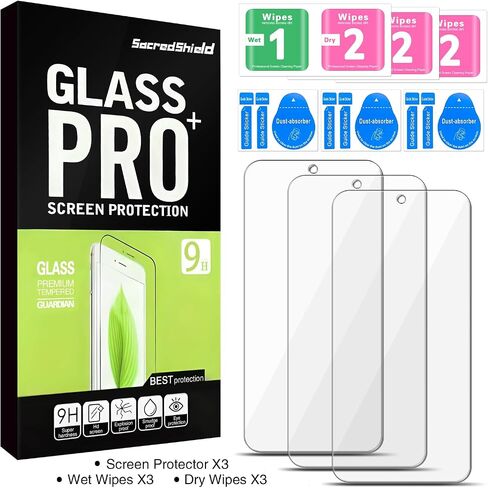 [3-Pack] Screen Protector for Samsung Galaxy S24 FE 5G Tempered Glass, 9H Hardness, Bubble Free, Easy to Install in Saudi Arabia