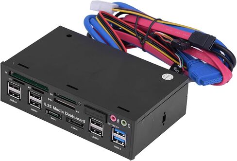 قارئ بطاقات متعدد مقاس 5.25 بوصة، USB 3.0/2.0 مع منافذ للاستخدام المنزلي أو المكتبي، تصميم مضغوط in Kuwait