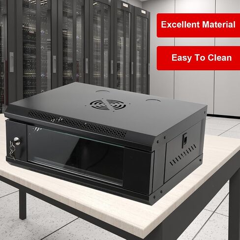 4U Server Cabinet Wall Mount Network Server Data Cabinet Rack Enclosed Network Rack for Server and IT Equipment W/Lock Door Black in Saudi Arabia
