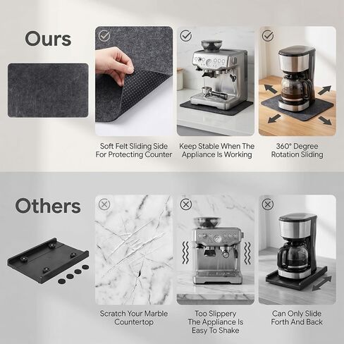 12" X 8" Small Appliance Slider for Kitchen Appliances Countertop Appliances Slider 360° Rotating Sliding Tray for Coffee Maker Air Fryer Heat Resistant Mat Cut to Fit Stand Mixer in Saudi Arabia