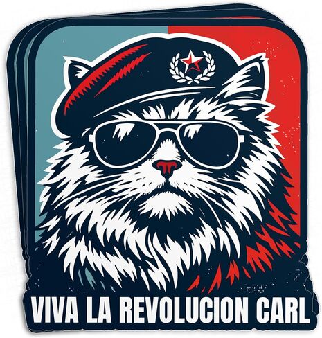 (3Pcs) Viva La Revolucion Carl Stickers - Funny Cat Princess Donut Dungeon Waterproof Vinyl Sticker for Laptop, Water Bottles, Phone, Kindle Merchandise Decor Decal Gifts 3 Inches in Saudi Arabia