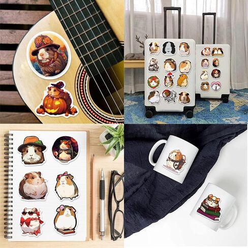 50pcs Cute Guinea Pig Stickers for Teen,Vinyl Waterproof Stickers for Laptop Guitar Motorcycle Bike Skateboard Luggage Phone in Saudi Arabia