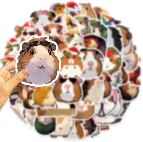 50pcs Cute Guinea Pig Stickers for Teen,Vinyl Waterproof Stickers for Laptop Guitar Motorcycle Bike Skateboard Luggage Phone in Saudi Arabia