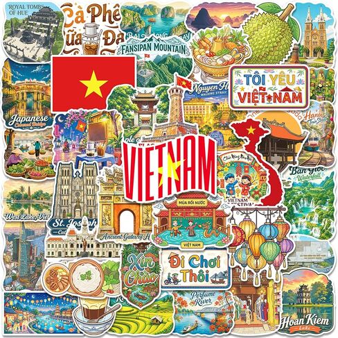 200PCS Vietnam Stickers, Vietnamese-Themed Travel Decals in Saudi Arabia
