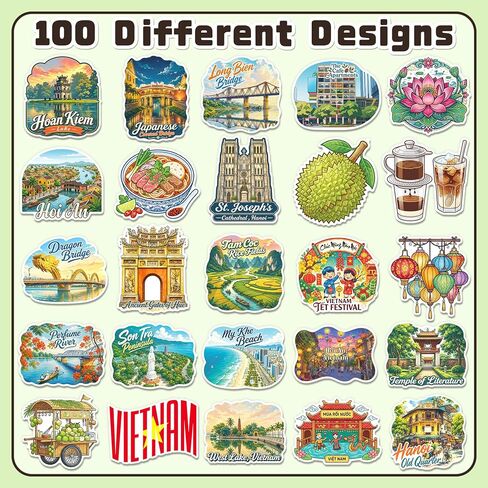 200PCS Vietnam Stickers, Vietnamese-Themed Travel Decals in Saudi Arabia