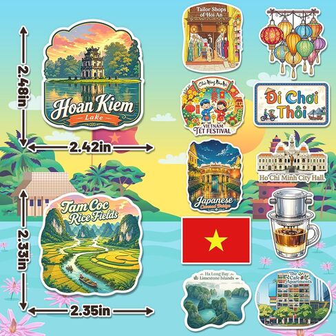200PCS Vietnam Stickers, Vietnamese-Themed Travel Decals in Saudi Arabia