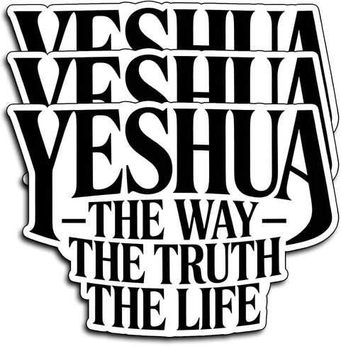 (3Pcs) Christian Jesus Stickers Yeshua The Way The Truth The Life Vinyl Decal Waterproof for Water Bottle Laptop Car Window Bible Journal Religious Faith Gifts for Men Women Teens Adults 3x2 Inch in Saudi Arabia