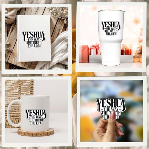 (3Pcs) Christian Jesus Stickers Yeshua The Way The Truth The Life Vinyl Decal Waterproof for Water Bottle Laptop Car Window Bible Journal Religious Faith Gifts for Men Women Teens Adults 3x2 Inch in Saudi Arabia
